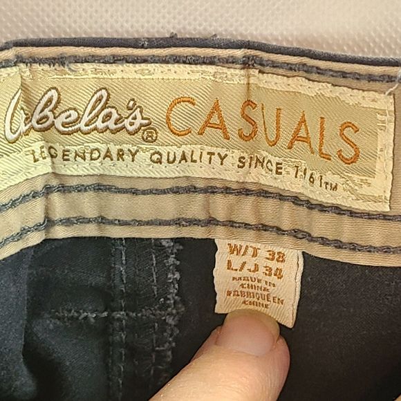 Cabela's Casuals Men's (W38 x L34) Gray Cotton Stretch Flat Straight Leg Pants - Picture 10 of 12